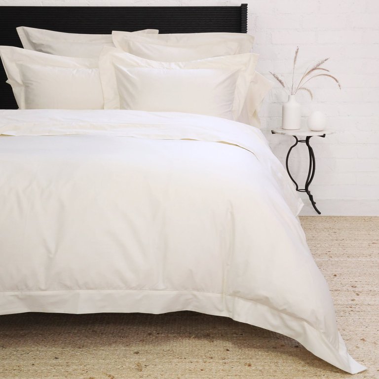 Classico Hemstitch Cotton Sateen Pillow Sham - Ivory