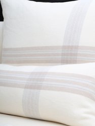 Geneva Brushed Cotton Bed Blanket - Ivory/ Taupe