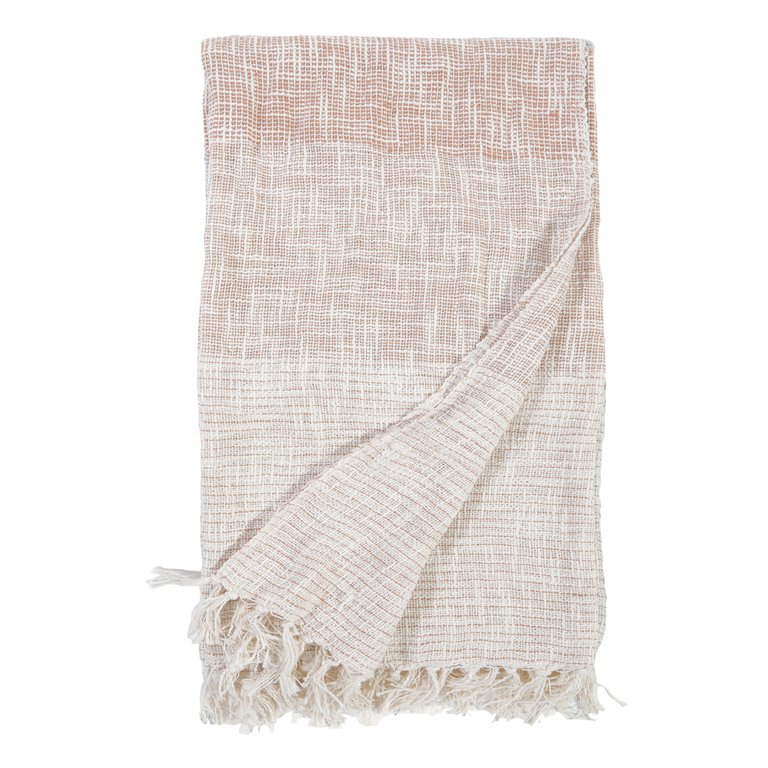 Isla Oversized Throw Blanket - Ivory/Amber