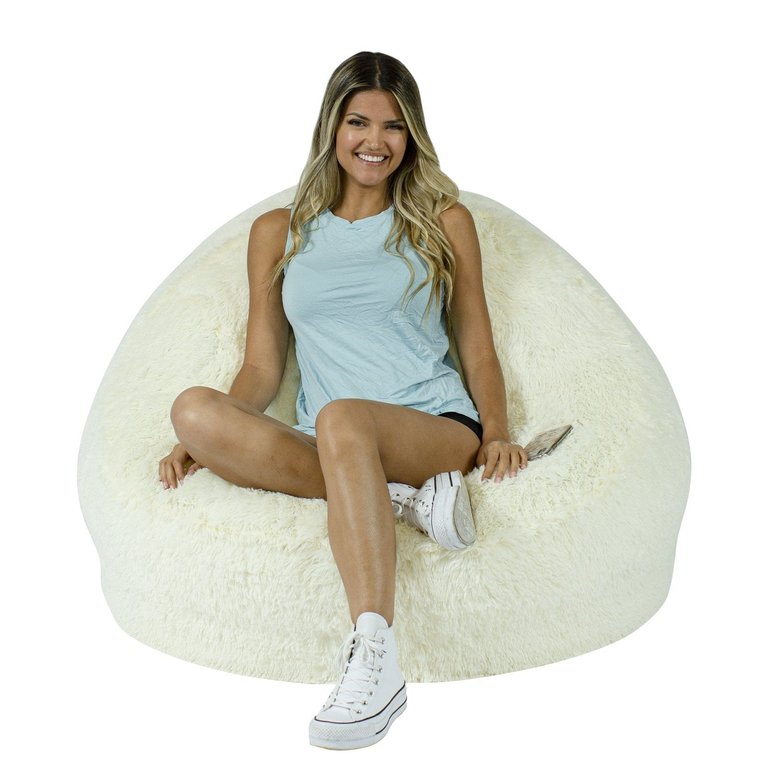 Air Candy Mongolian Fur Inflatable Chair Ivory - Ivory
