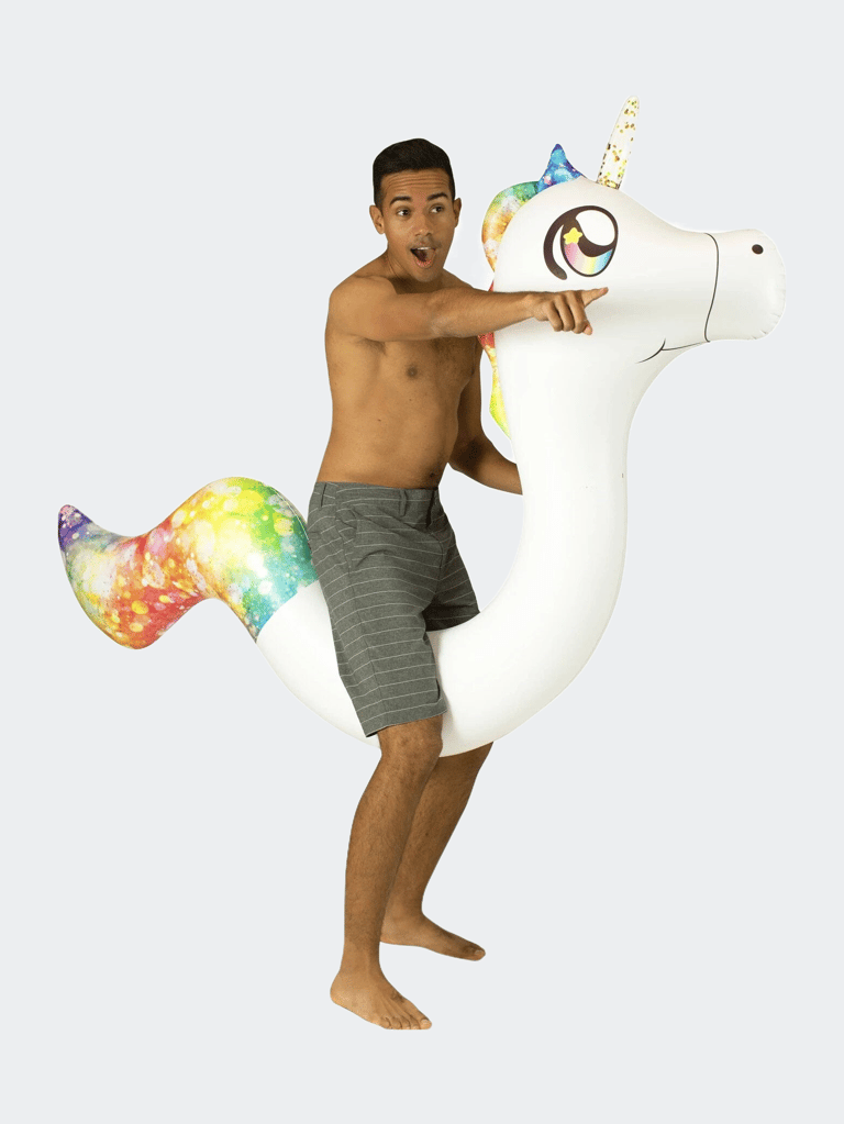 Unicorn Ride-On Pool Noodle - White