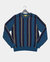 Crew Neck Multicolored Jacquard Knit Sweater With Rider Stripe Pattern