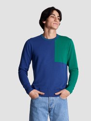 Crew Neck Sweater With Boron Block Pattern - Boron Block