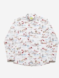 Hunting Hawk Printed Casual Button Down Long Sleeve Shirt