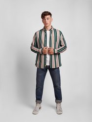 Traveller Stripe Printed Casual Button Down Long Sleeve Shirt