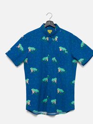 Under The Sea Printed Casual Button-Down Short Sleeve Shirt