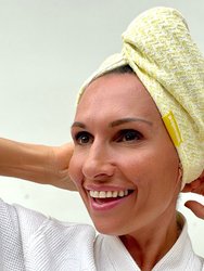 Fast Hair Drying Microfiber Hair Turban Yellow (Single)