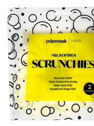 Fast Hair Drying Microfiber Scrunchies Yellow (2 Pack)