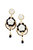 Classic Baroque Porcelain Rose Statement Earrings - White/Black/Gold