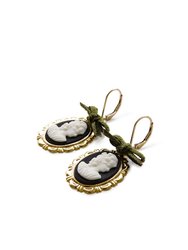 Dark Romance Goddess Oval Porcelain Cameo Earrings