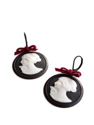 Dark Romance Goddess Round Porcelain Cameo Earrings