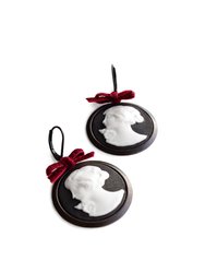 Dark Romance Goddess Round Porcelain Cameo Earrings