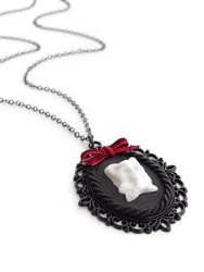 Dark Romance Porcelain Cat Cameo Necklace