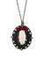 Dark Romance Porcelain Owl Cameo Necklace - Black/White/Red