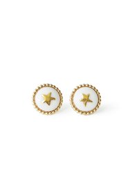 Gold Lustre Star Stud Earrings