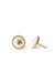 Gold Lustre Star Stud Earrings - White/Gold