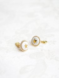 Gold Lustre Star Stud Earrings