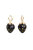 Golden Black Porcelain Strawberry Earrings - Black/Gold