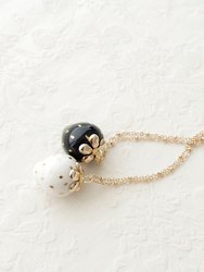 Golden Black Porcelain Strawberry Necklace