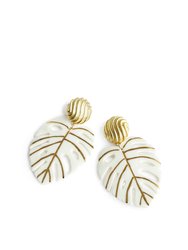 Golden Monstera Leaf Statement Earrings