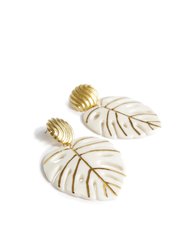 Golden Monstera Leaf Statement Earrings