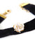 Golden White Cloud Rose Black Velvet Choker