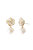 Golden White Cloud Rose Pearl Drop Earrings