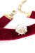 Golden White Cloud Rose Red Velvet Choker