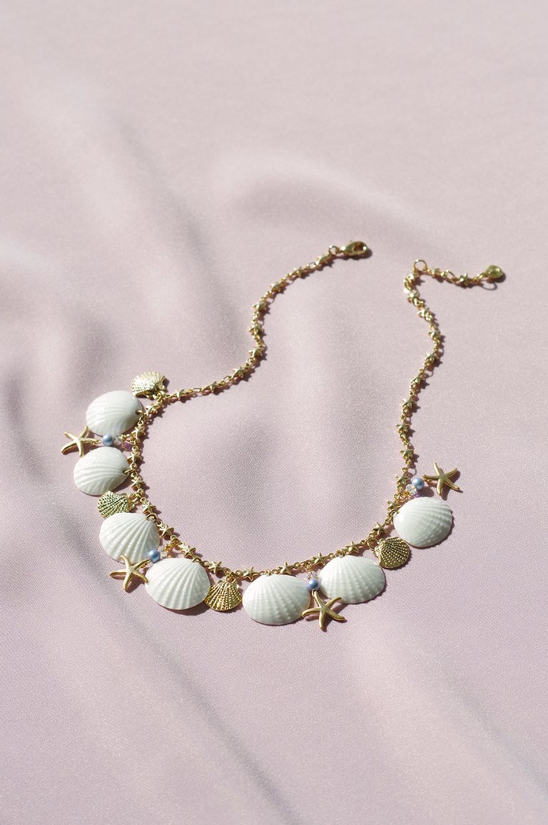 Little Mermaid Porcelain Seashell Necklace