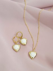 Mini Camellia Heart Locket Necklace