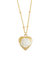 Mini Camellia Heart Locket Necklace - Gold/White