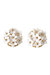 Mini Daisy Cluster Clip-On Earrings - White/Gold
