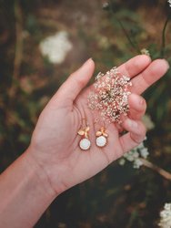 Mini Porcelain Moonlight Rose Drop Earrings