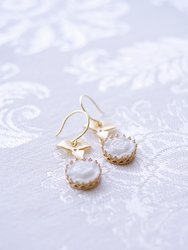 Mini Porcelain Moonlight Rose Drop Earrings