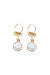 Mini Porcelain Moonlight Rose Drop Earrings - White/Gold