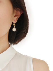 Mini Porcelain Moonlight Rose Drop Earrings