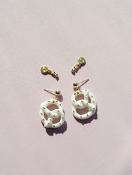 Mini Porcelain Pretzel Earrings