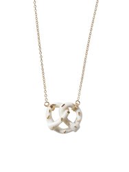 Mini Porcelain Pretzel Necklace - White/Gold