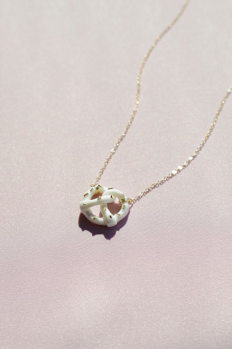 Mini Porcelain Pretzel Necklace