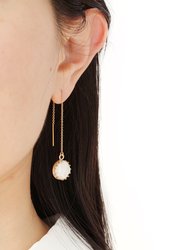 Mini Porcelain Rose With Gold-Filled Chain Earrings