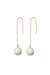 Mini Porcelain Rose With Gold-Filled Chain Earrings - White/Gold