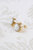 Mini Round Porcelain Rose Gold-Filled Stud Earrings