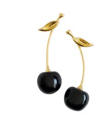 Porcelain Black Cherry Earrings