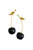 Porcelain Black Cherry Earrings - Black/Gold
