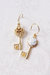 Porcelain Camellia Golden Key Earrings