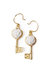 Porcelain Camellia Golden Key Earrings - White/Gold