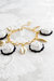 Porcelain Camellias And Golden Leaves Bracelet