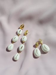 Porcelain Cowrie Shell Linear Earrings