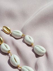 Porcelain Cowrie Shell Linear Earrings