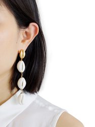 Porcelain Cowrie Shell Linear Earrings